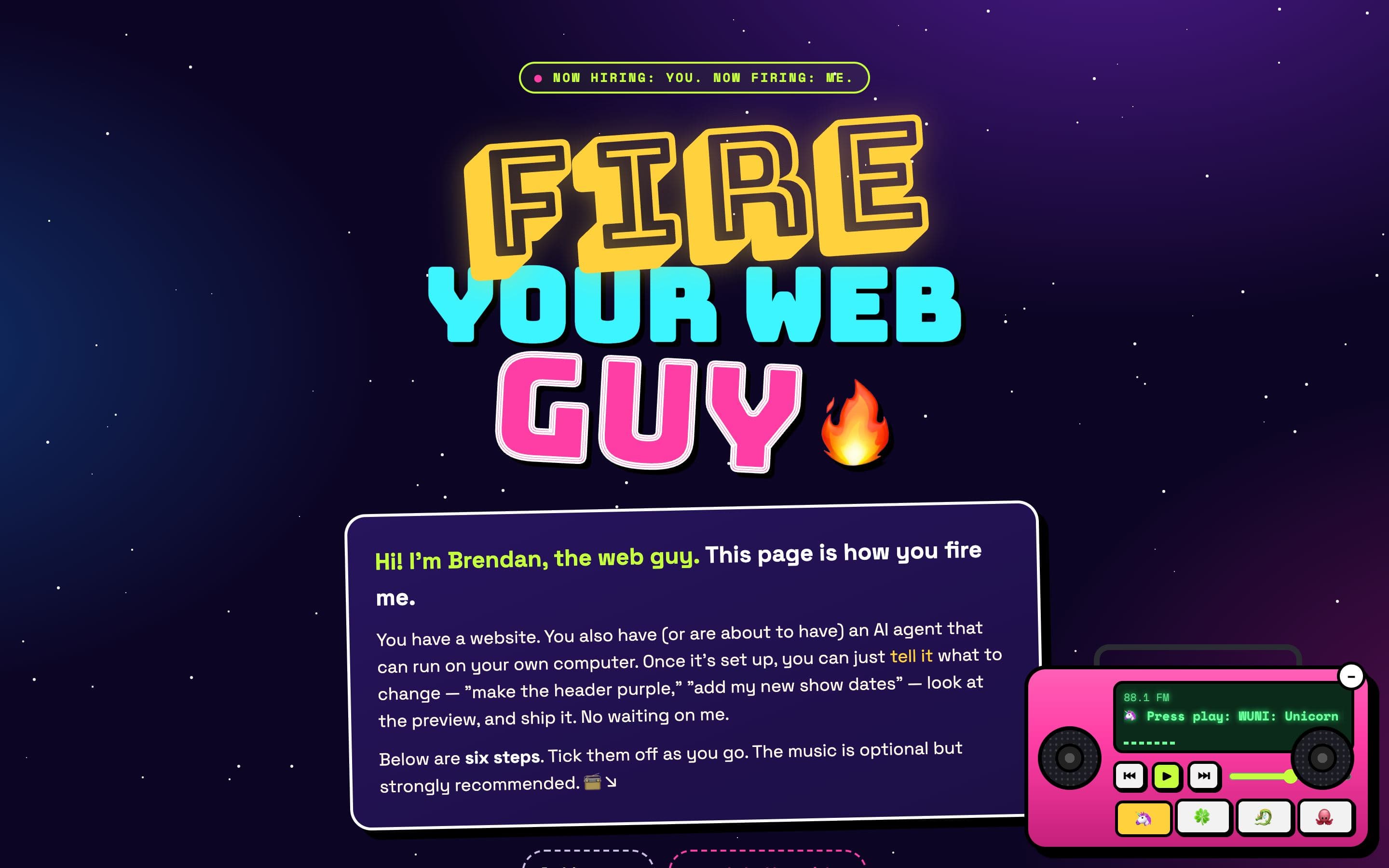 Fire Your Web Guy website