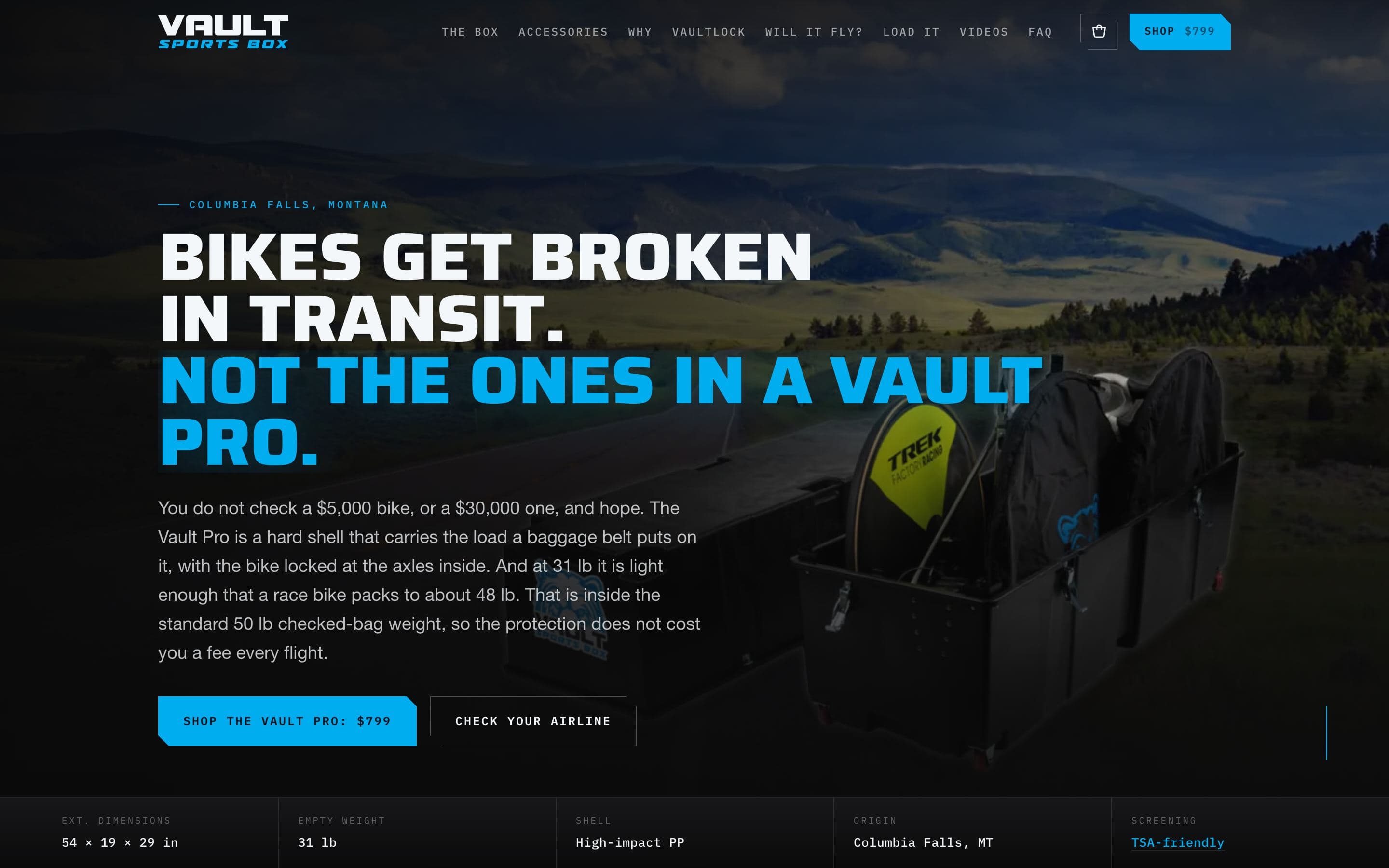 Vault Sports Box website